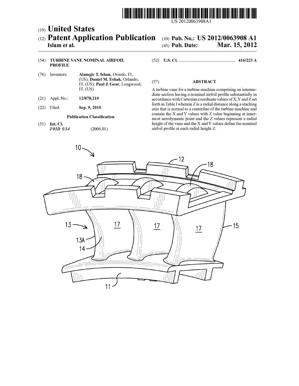 TURBINE VANE NOMINAL AIRFOIL PROFILE - diagram, schematic, and image 01