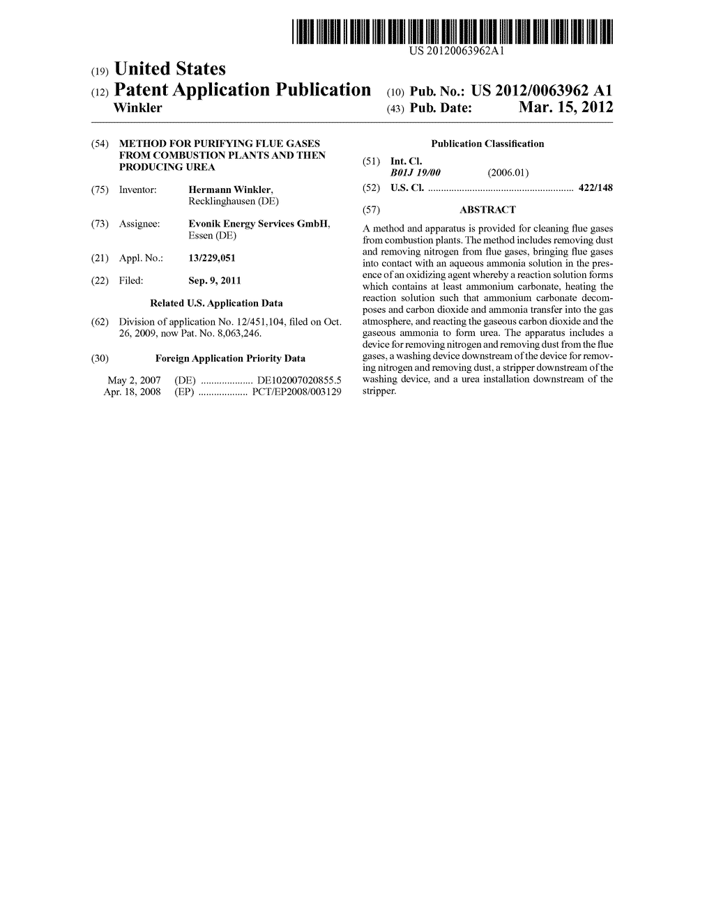 METHOD FOR PURIFYING FLUE GASES FROM COMBUSTION PLANTS AND THEN PRODUCING     UREA - diagram, schematic, and image 01