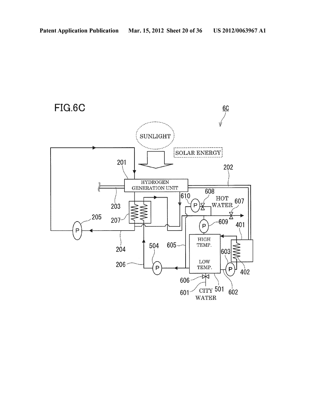 HYDROGEN GENERATION SYSTEM AND HOT WATER PRODUCTION SYSTEM - diagram, schematic, and image 21