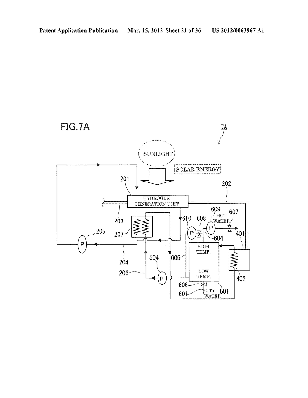 HYDROGEN GENERATION SYSTEM AND HOT WATER PRODUCTION SYSTEM - diagram, schematic, and image 22