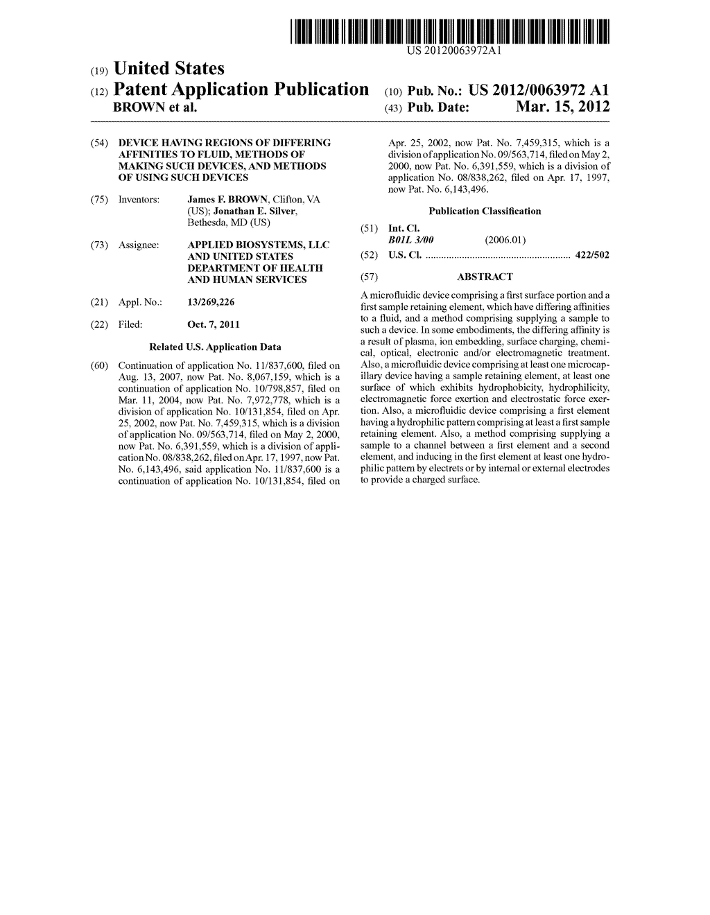 DEVICE HAVING REGIONS OF DIFFERING AFFINITIES TO FLUID, METHODS OF MAKING     SUCH DEVICES, AND METHODS OF USING SUCH DEVICES - diagram, schematic, and image 01