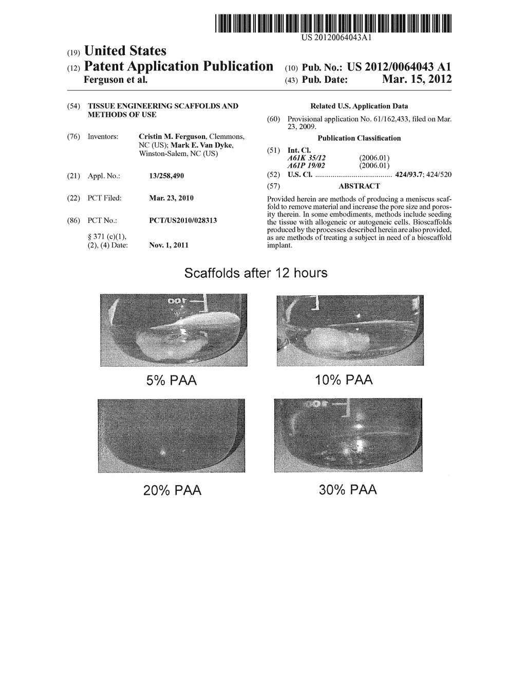 TISSUE ENGINEERING SCAFFOLDS AND METHODS OF USE - diagram, schematic, and image 01