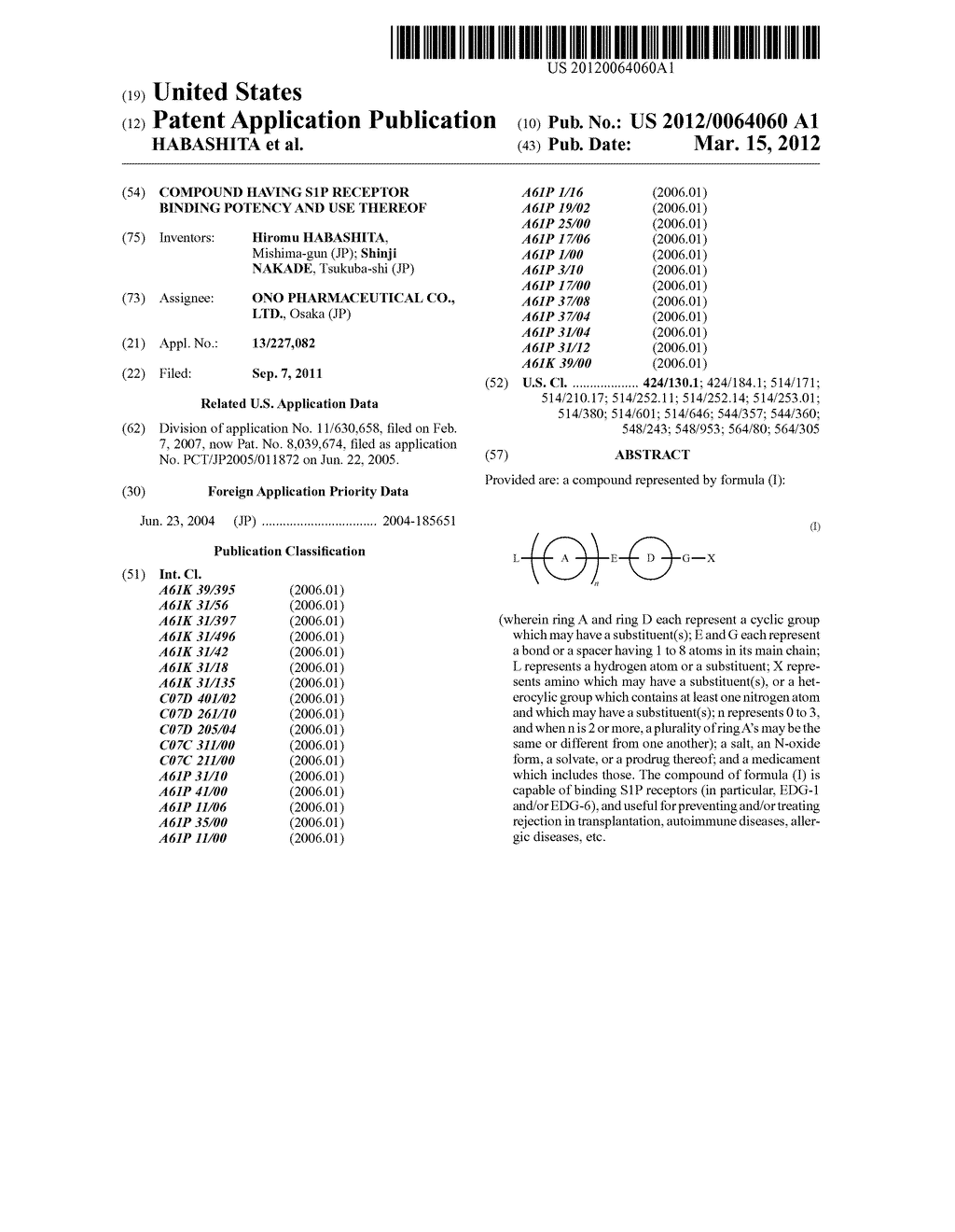 COMPOUND HAVING S1P RECEPTOR BINDING POTENCY AND USE THEREOF - diagram, schematic, and image 01