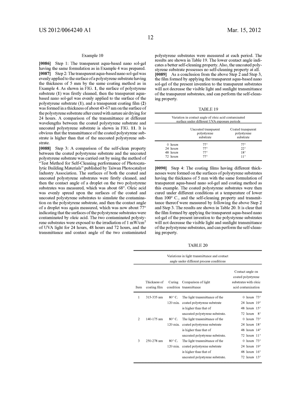 TRANSPARENT AQUA-BASED NANO SOL-GEL COMPOSITION AND METHOD OF APPLYING THE     SAME - diagram, schematic, and image 19