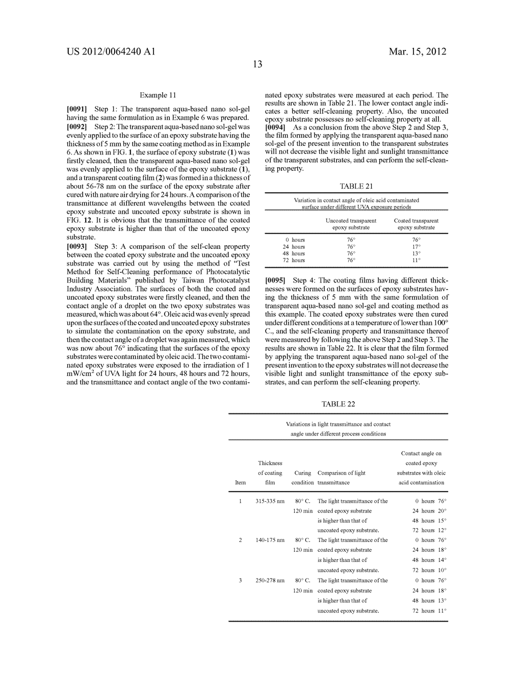 TRANSPARENT AQUA-BASED NANO SOL-GEL COMPOSITION AND METHOD OF APPLYING THE     SAME - diagram, schematic, and image 20