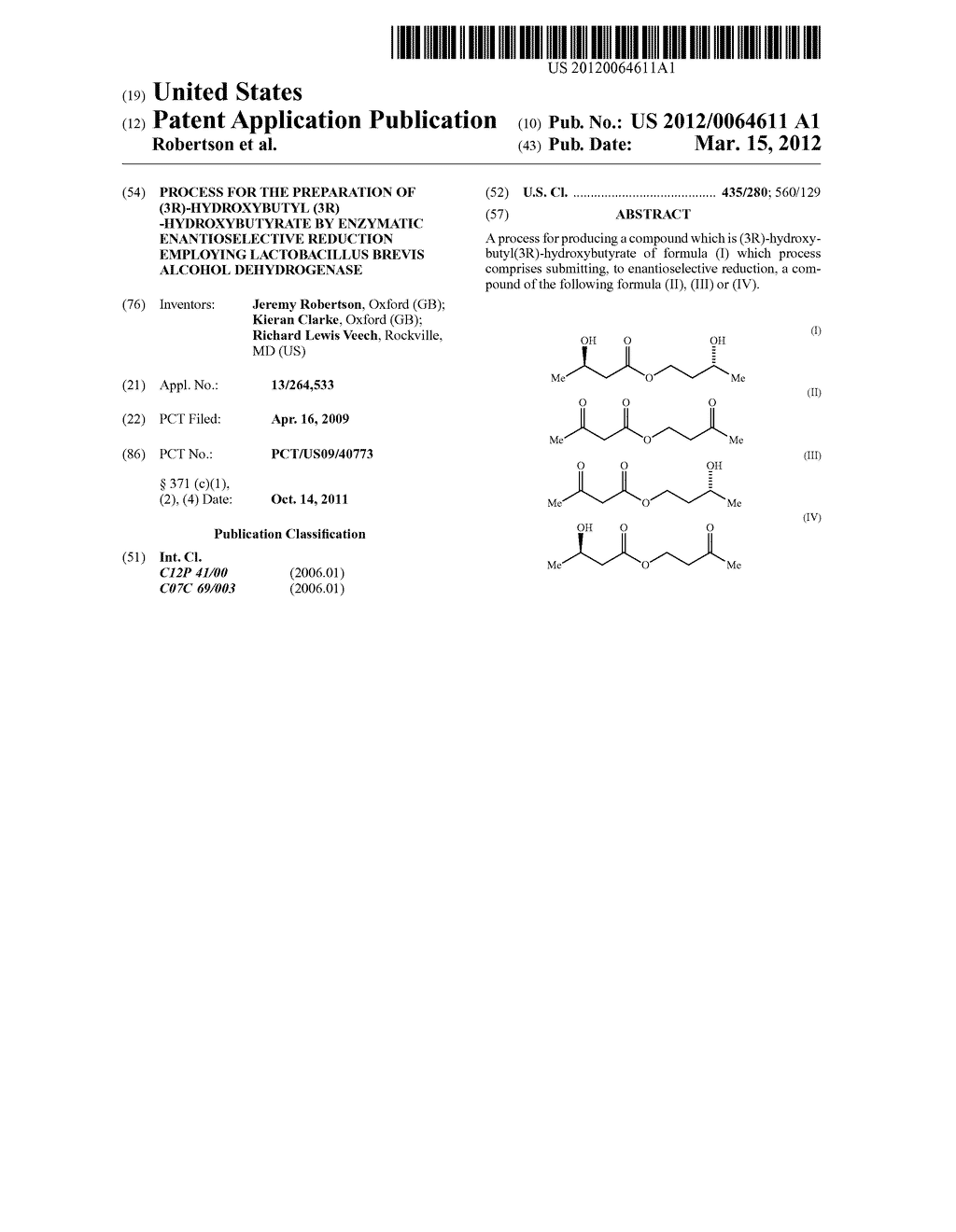 Process For The Preparation of (3R)-Hydroxybutyl (3R) -Hydroxybutyrate By     Enzymatic Enantioselective Reduction Employing Lactobacillus Brevis     Alcohol Dehydrogenase - diagram, schematic, and image 01