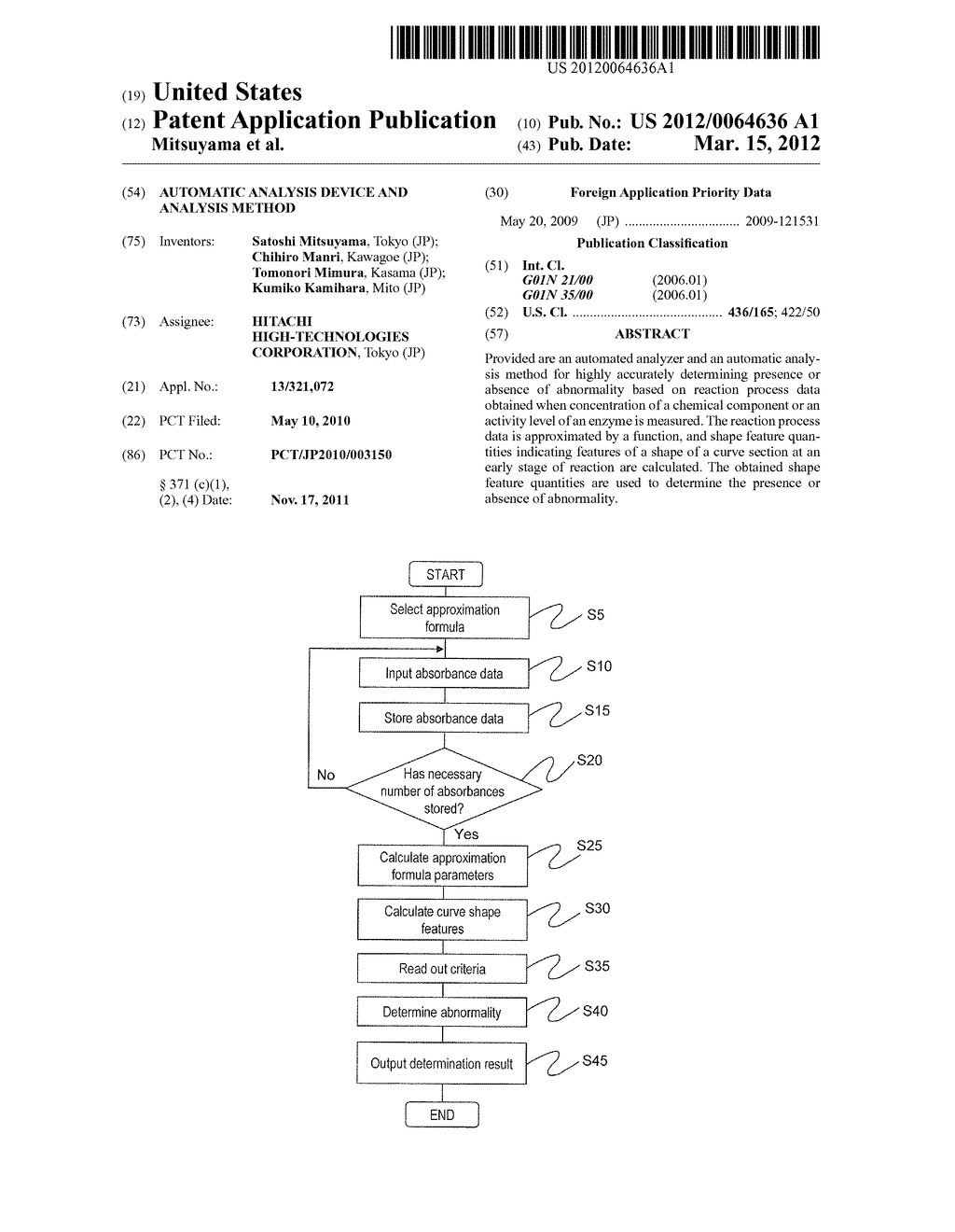 AUTOMATIC ANALYSIS DEVICE AND ANALYSIS METHOD - diagram, schematic, and image 01