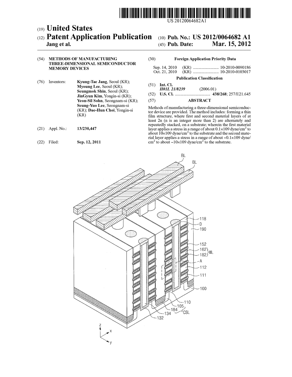 Methods of Manufacturing Three-Dimensional Semiconductor Memory Devices - diagram, schematic, and image 01