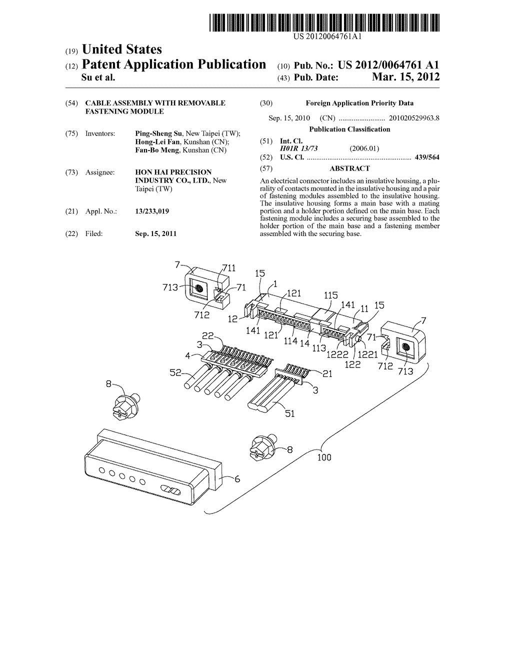 CABLE ASSEMBLY WITH REMOVABLE FASTENING MODULE - diagram, schematic, and image 01