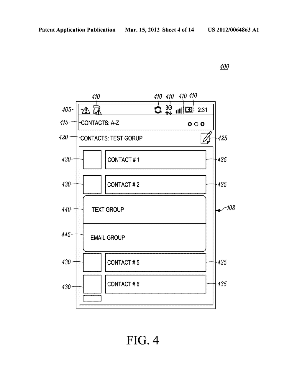 Method of an Electronic Device for Providing Contact or Group Information     for a Contact or Group of Contacts - diagram, schematic, and image 05