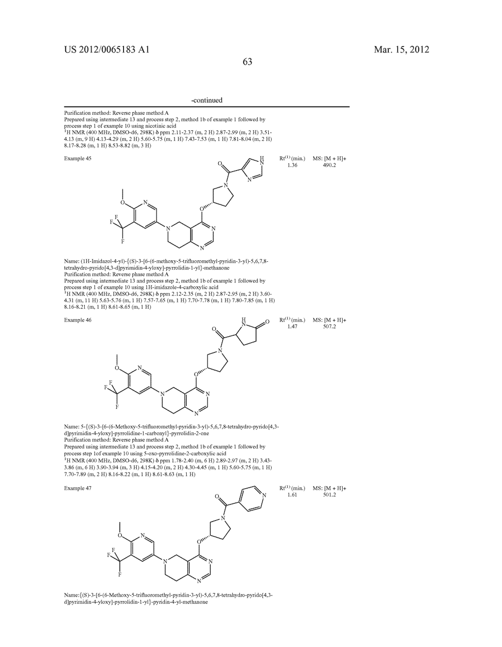 Tetrahydro-Pyrido-Pyrimidine Derivatives - diagram, schematic, and image 69