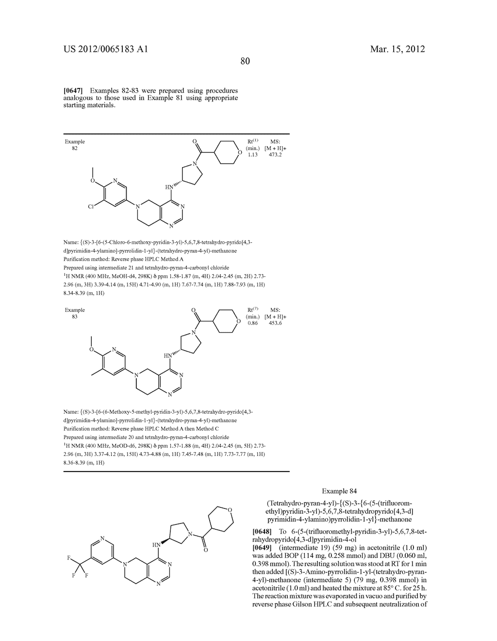 Tetrahydro-Pyrido-Pyrimidine Derivatives - diagram, schematic, and image 86