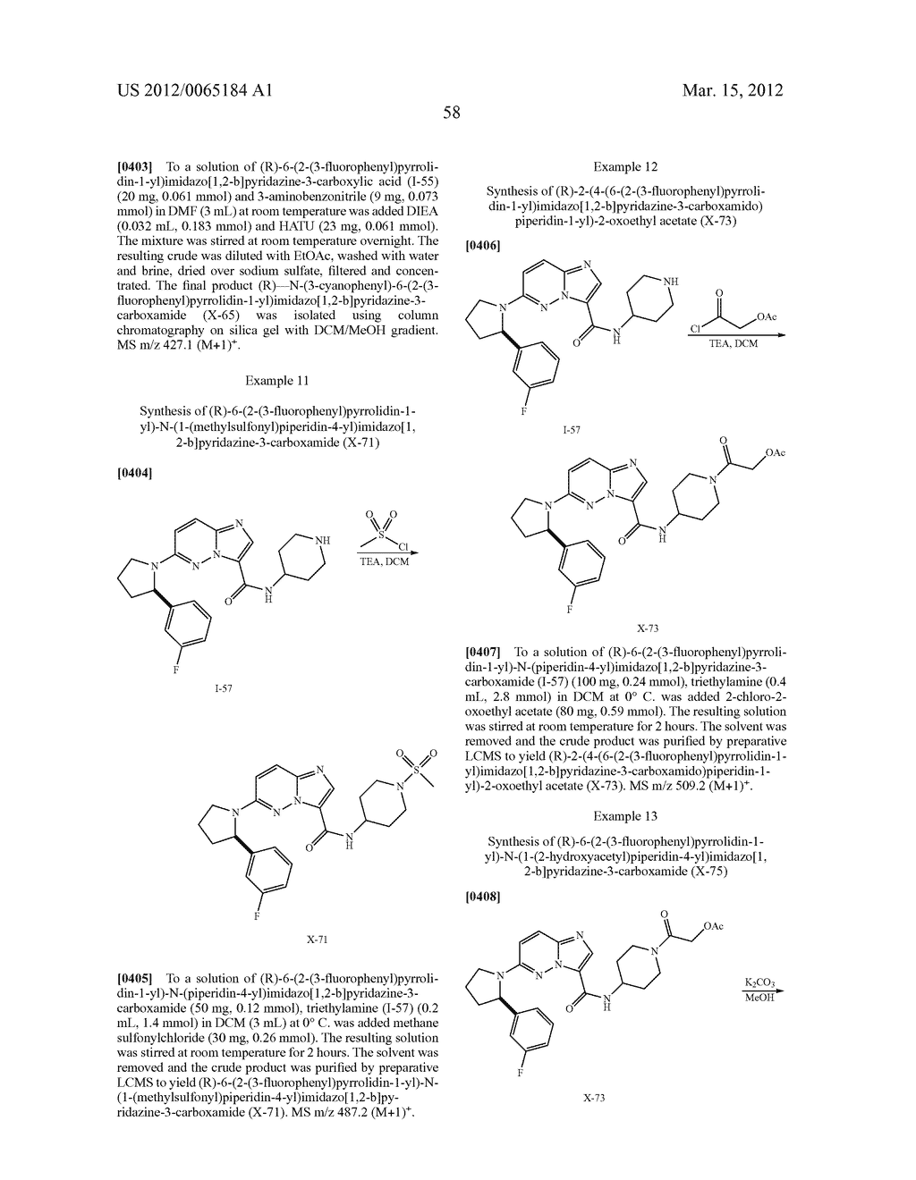 COMPOUNDS AND COMPOSITIONS AS TRK INHIBITORS - diagram, schematic, and image 59