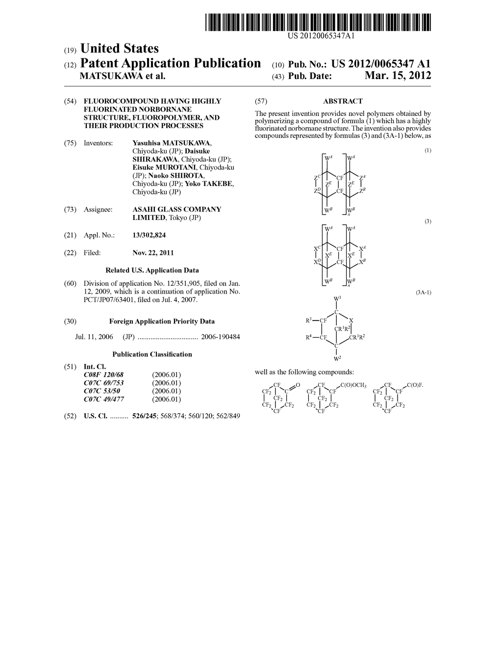 FLUOROCOMPOUND HAVING HIGHLY FLUORINATED NORBORNANE STRUCTURE,     FLUOROPOLYMER, AND THEIR PRODUCTION PROCESSES - diagram, schematic, and image 01