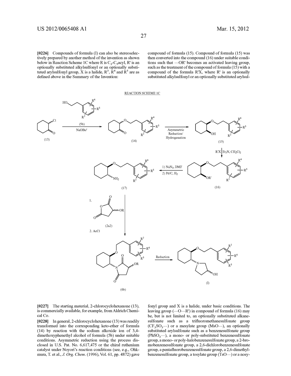 SYNTHETIC PROCESSES FOR THE PREPARATION OF AMINOCYCLOHEXYL ETHER COMPOUNDS - diagram, schematic, and image 28