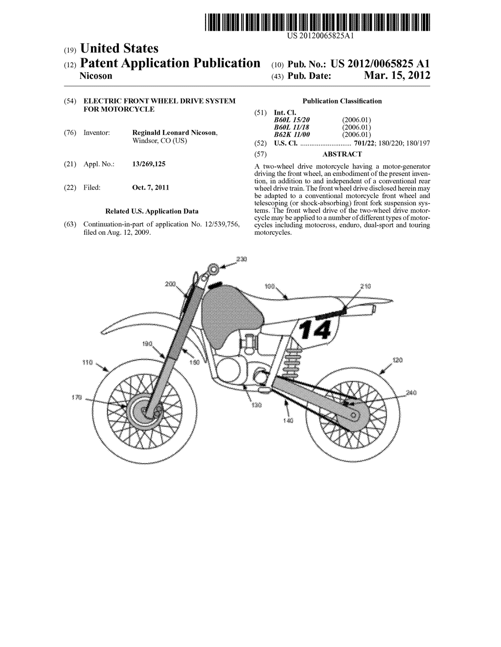 Electric Front Wheel Drive System for Motorcycle - diagram, schematic, and image 01