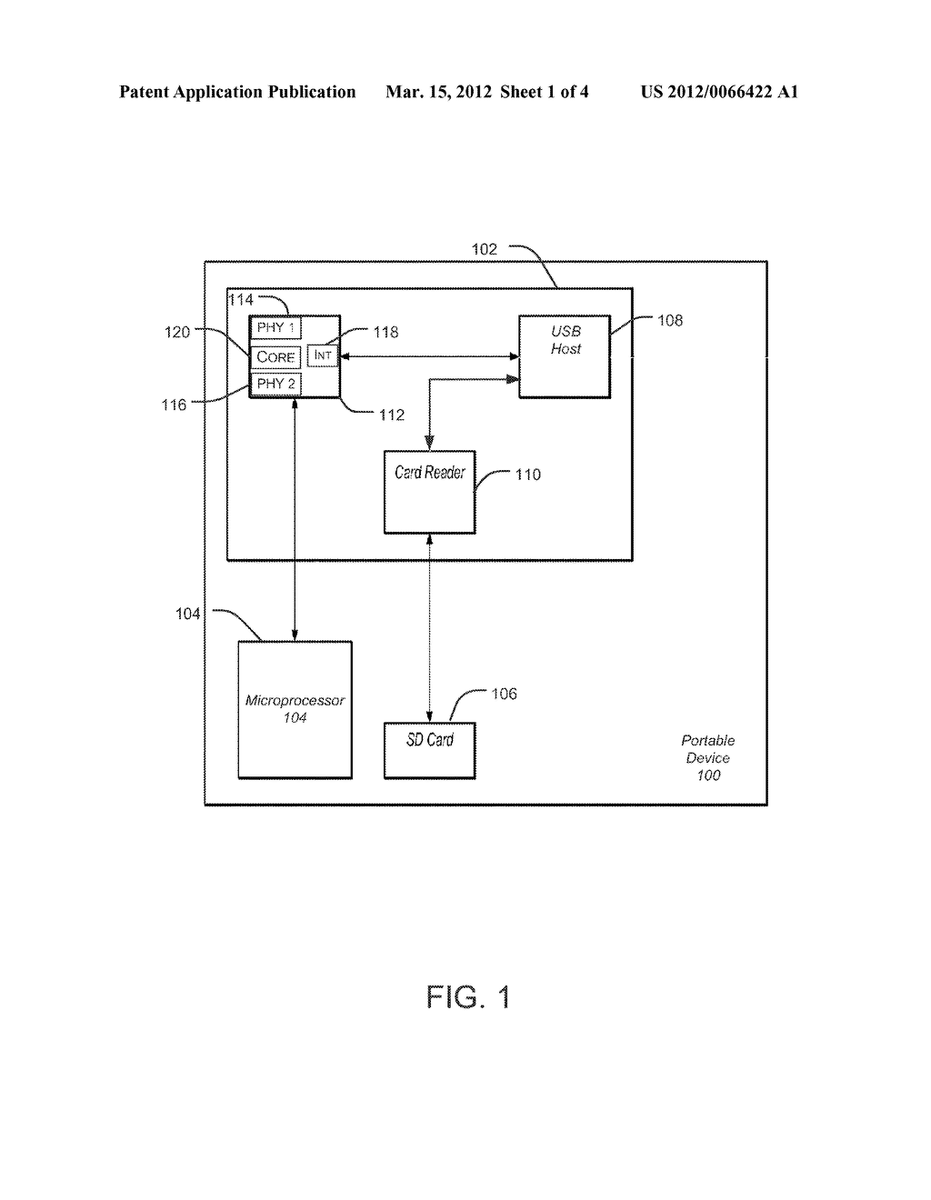 METHOD AND SYSTEM FOR TRANSFERRING HIGH-SPEED DATA WITHIN A PORTABLE     DEVICE - diagram, schematic, and image 02