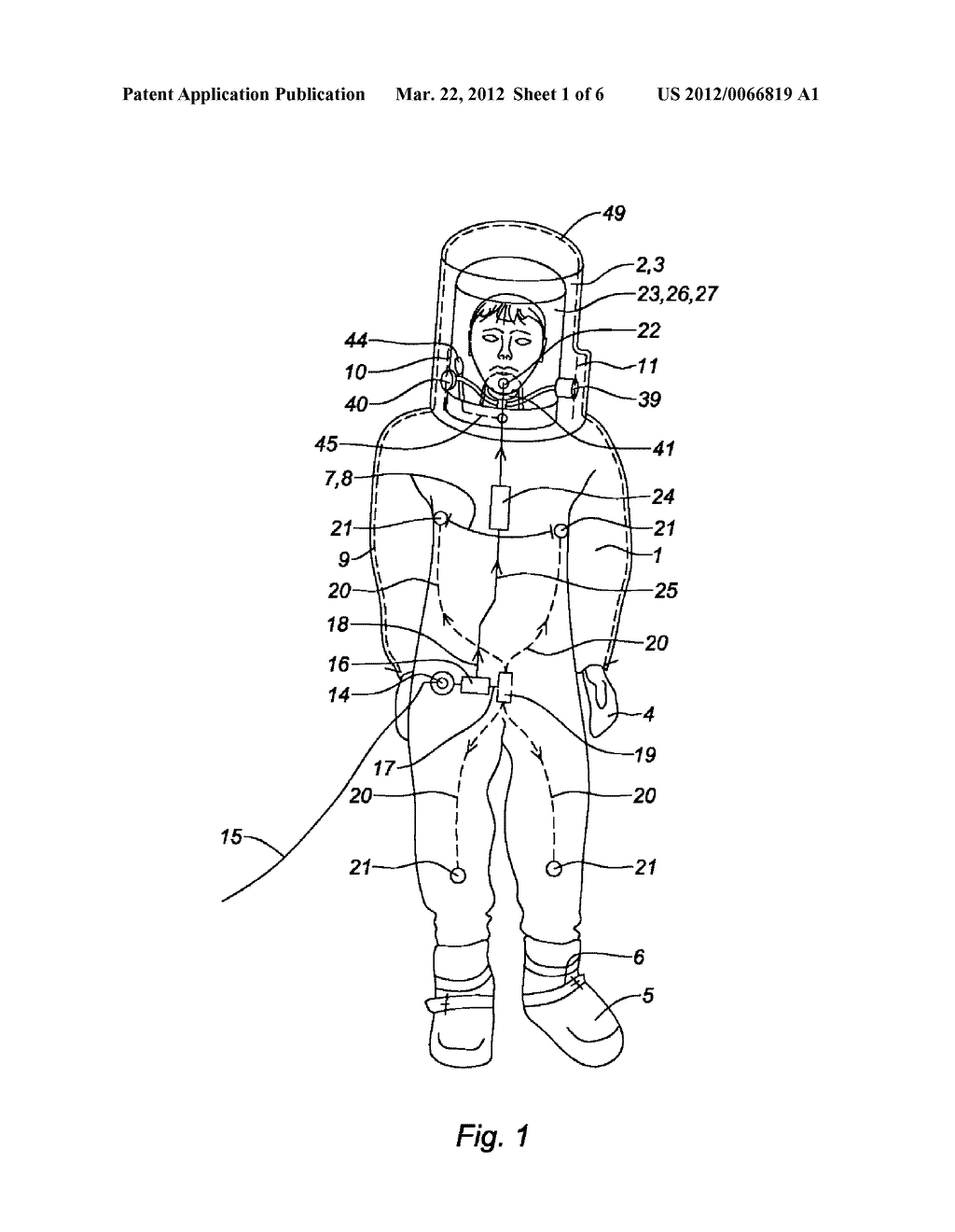ASSEMBLY FOR PROTECTING AN INDIVIDUAL, COMPRISING AN INSULATION SUIT - diagram, schematic, and image 02