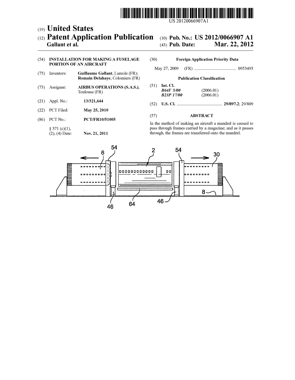 INSTALLATION FOR MAKING A FUSELAGE PORTION OF AN AIRCRAFT - diagram, schematic, and image 01