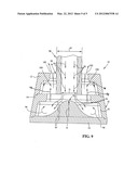 TURBULENCE INHIBITING IMPACT WELL FOR SUBMERGED SHROUD OR SPRUE POURED     CASTINGS diagram and image