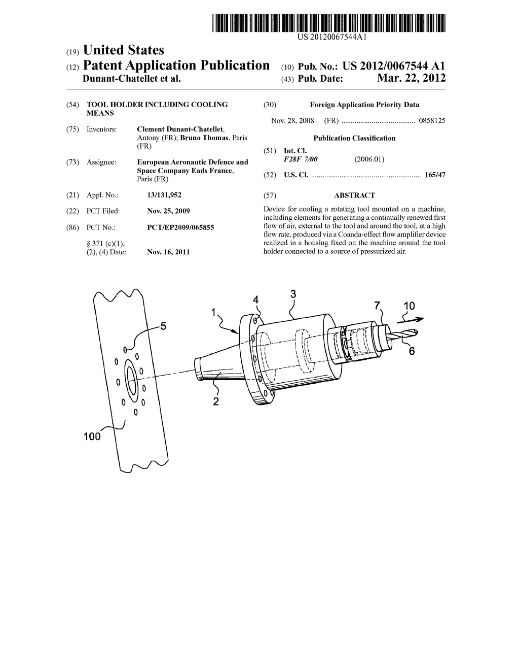 TOOL HOLDER INCLUDING COOLING MEANS - diagram, schematic, and image 01