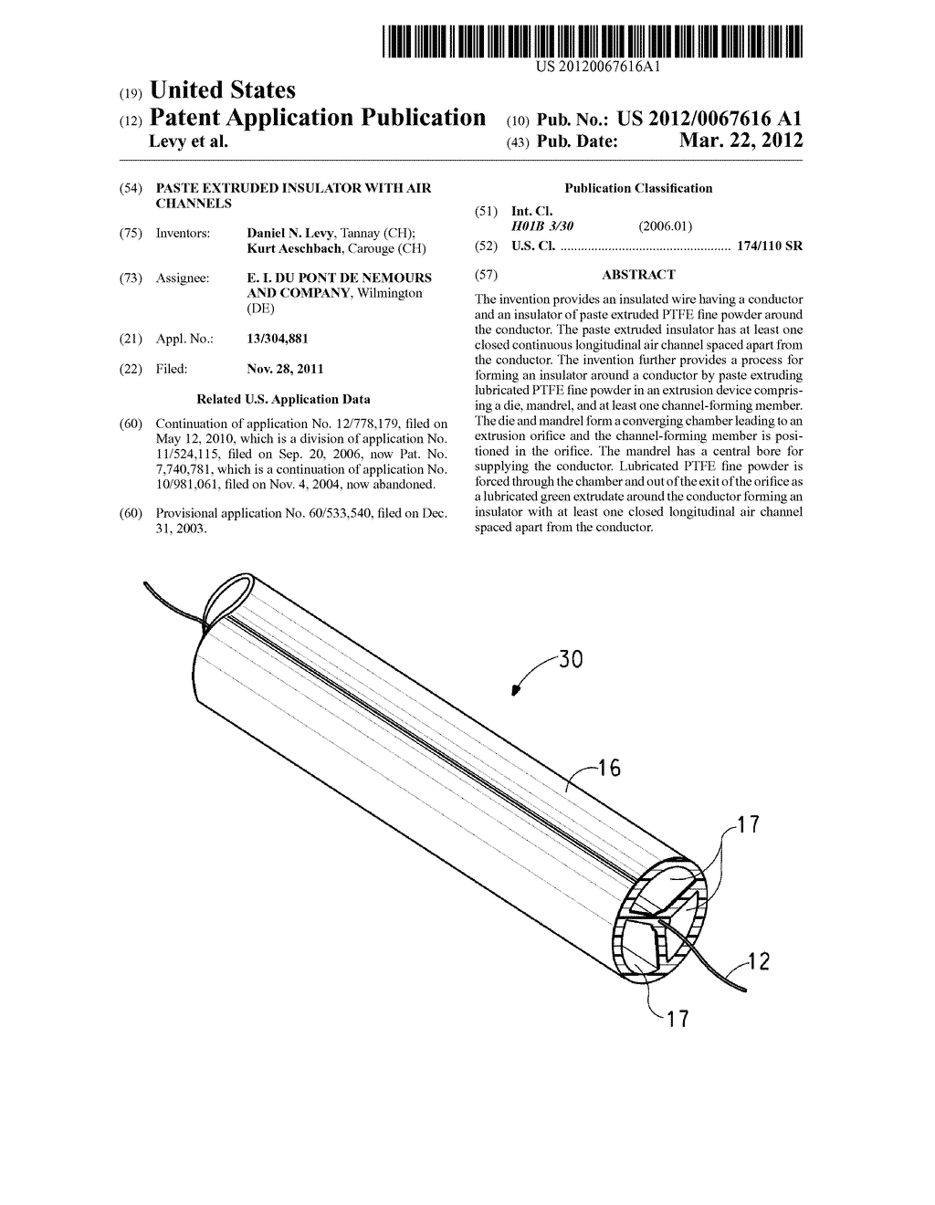 PASTE EXTRUDED INSULATOR WITH AIR CHANNELS - diagram, schematic, and image 01