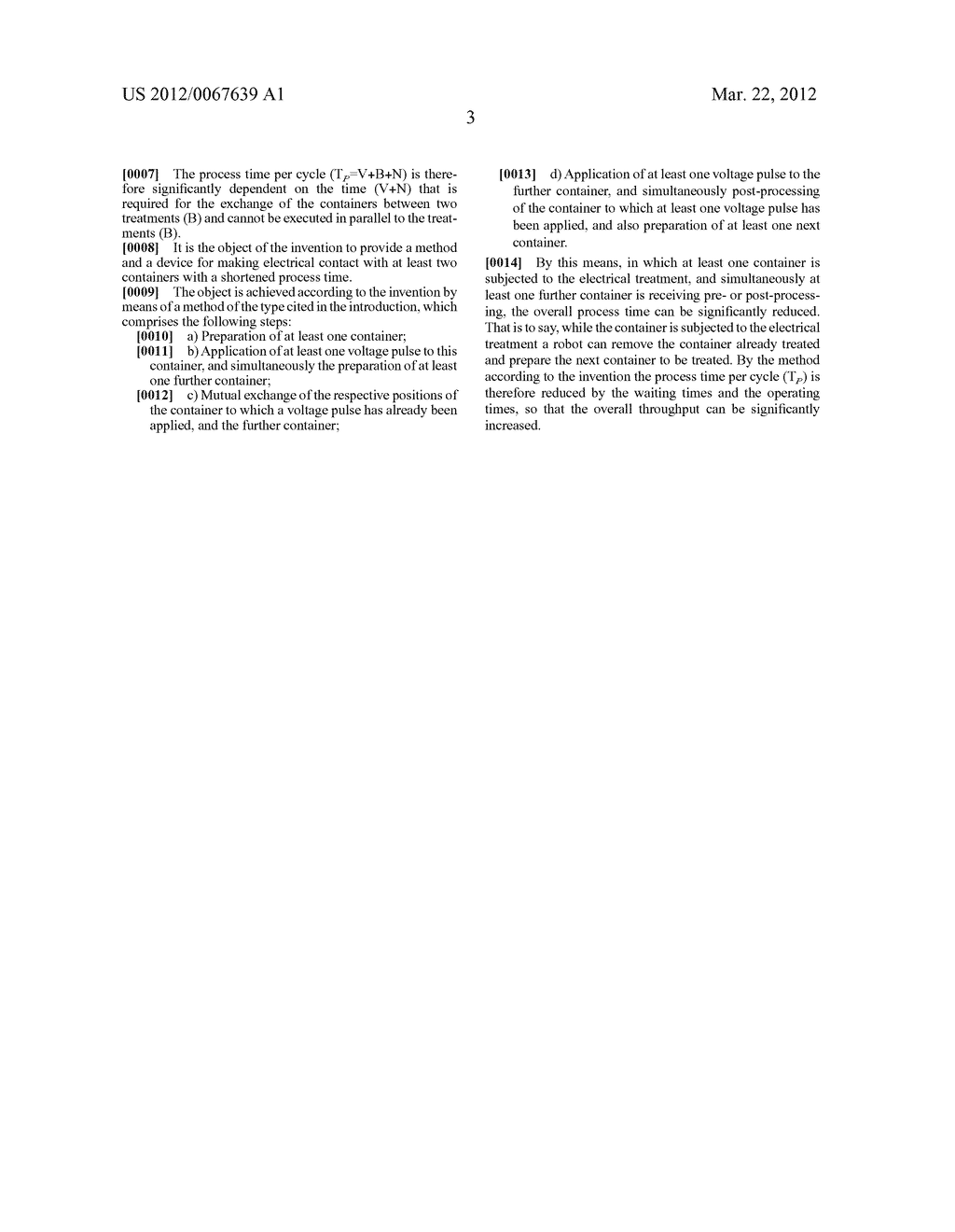 A METHOD AND A DEVICE FOR THE ELECTRICAL TREATMENT OF A PLURALITY OF     CONTAINERS - diagram, schematic, and image 11