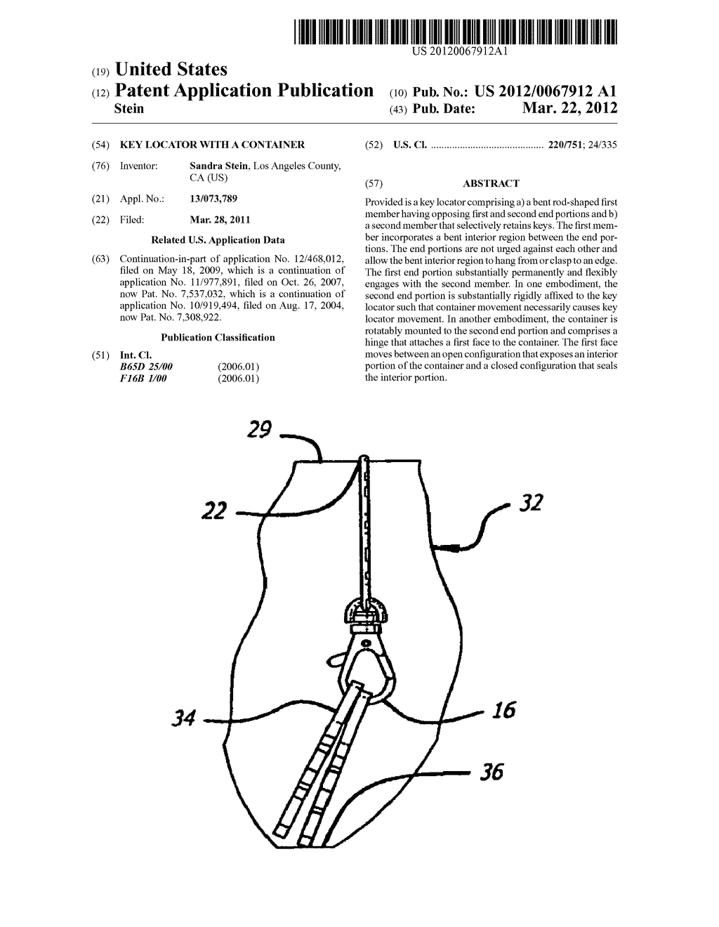 KEY LOCATOR WITH A CONTAINER - diagram, schematic, and image 01