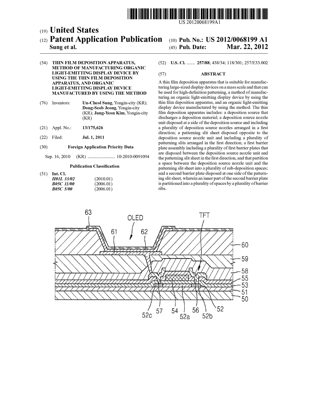 THIN FILM DEPOSITION APPARATUS, METHOD OF MANUFACTURING ORGANIC     LIGHT-EMITTING DISPLAY DEVICE BY USING THE THIN FILM DEPOSITION     APPARATUS, AND ORGANIC LIGHT-EMITTING DISPLAY DEVICE MANUFACTURED BY     USING THE METHOD - diagram, schematic, and image 01