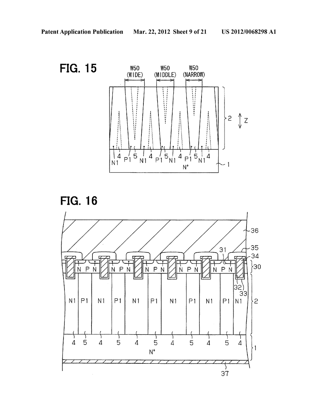 SEMICONDUCTOR DEVICE HAVING SUPER JUNCTION STRUCTURE AND METHOD FOR     MANUFACTURING THE SAME - diagram, schematic, and image 10