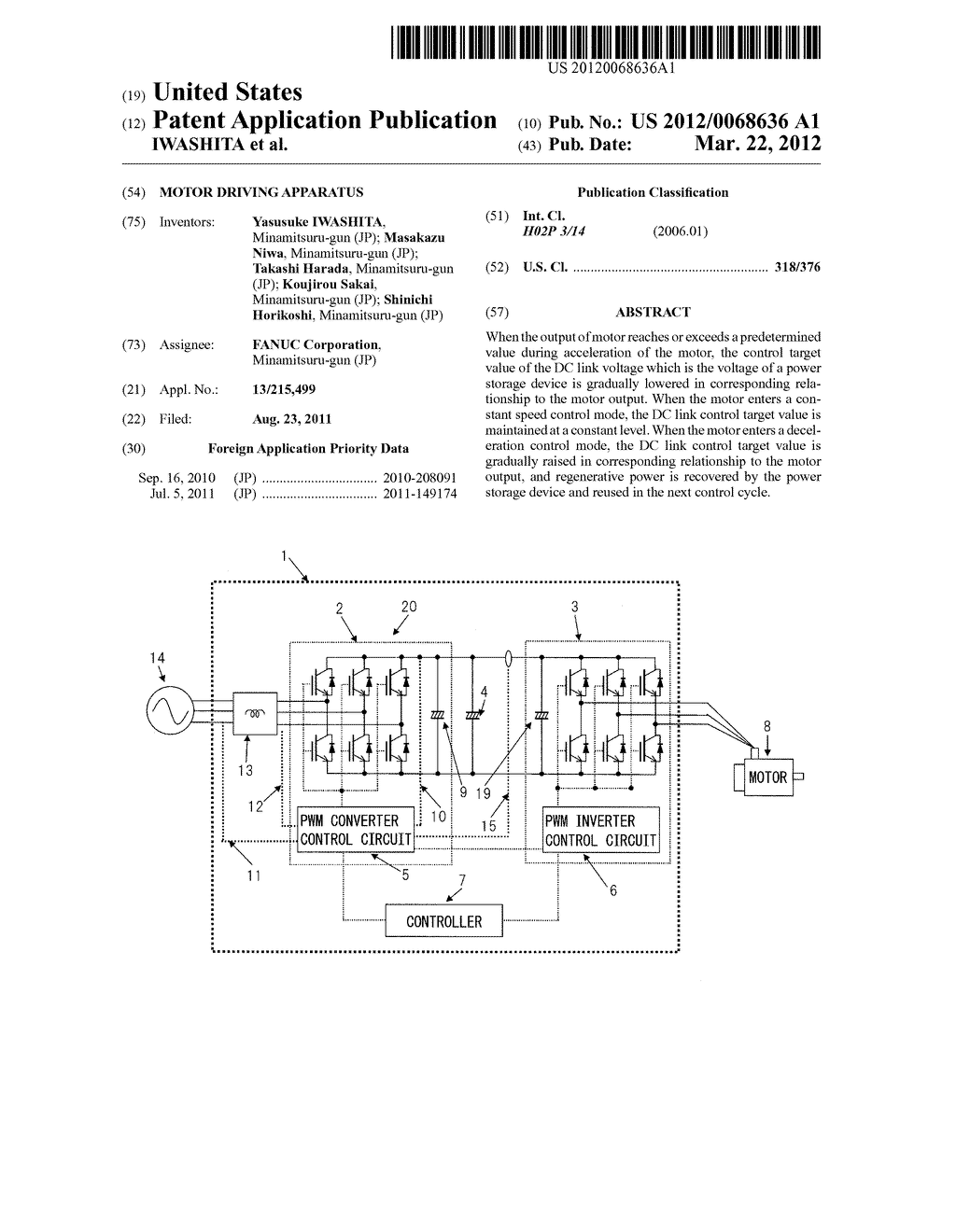 MOTOR DRIVING APPARATUS - diagram, schematic, and image 01