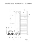 SYSTEM FOR REPLACING A BATTERY OF A GROUND TRANSPORTATION VEHICLE,     PARTICULARLY OF AN UNMANNED HEAVY-DUTY TRANSPORTATION VEHICLE FOR ISO     CONTAINERS diagram and image