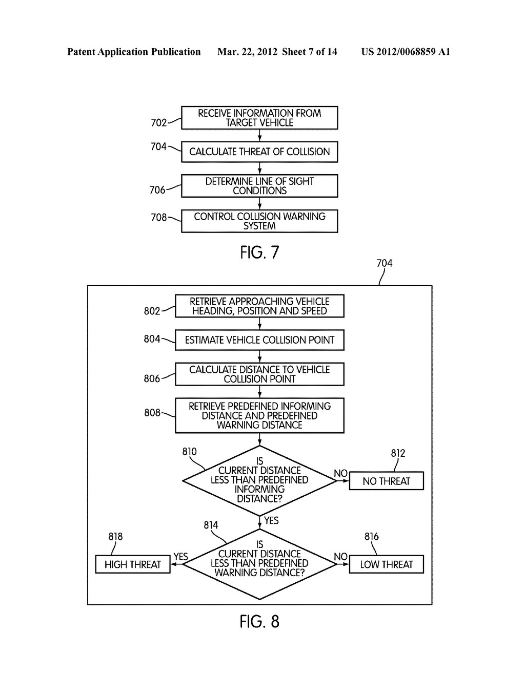 Method of Controlling a Collision Warning System Using Line of Sight - diagram, schematic, and image 08