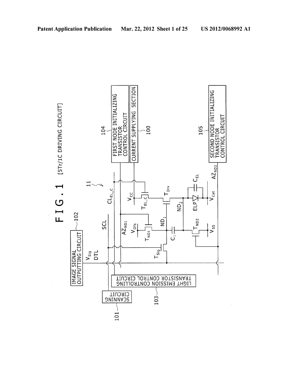 DRIVING METHOD FOR ORGANIC ELECTROLUMINESCENCE LIGHT EMITTING SECTION - diagram, schematic, and image 02