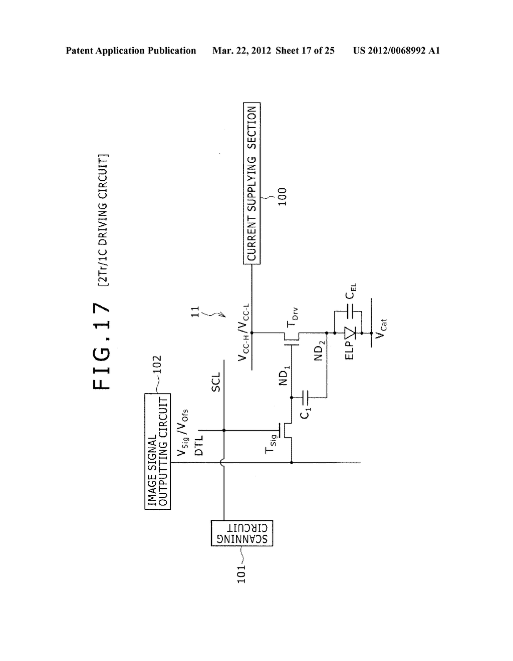 DRIVING METHOD FOR ORGANIC ELECTROLUMINESCENCE LIGHT EMITTING SECTION - diagram, schematic, and image 18