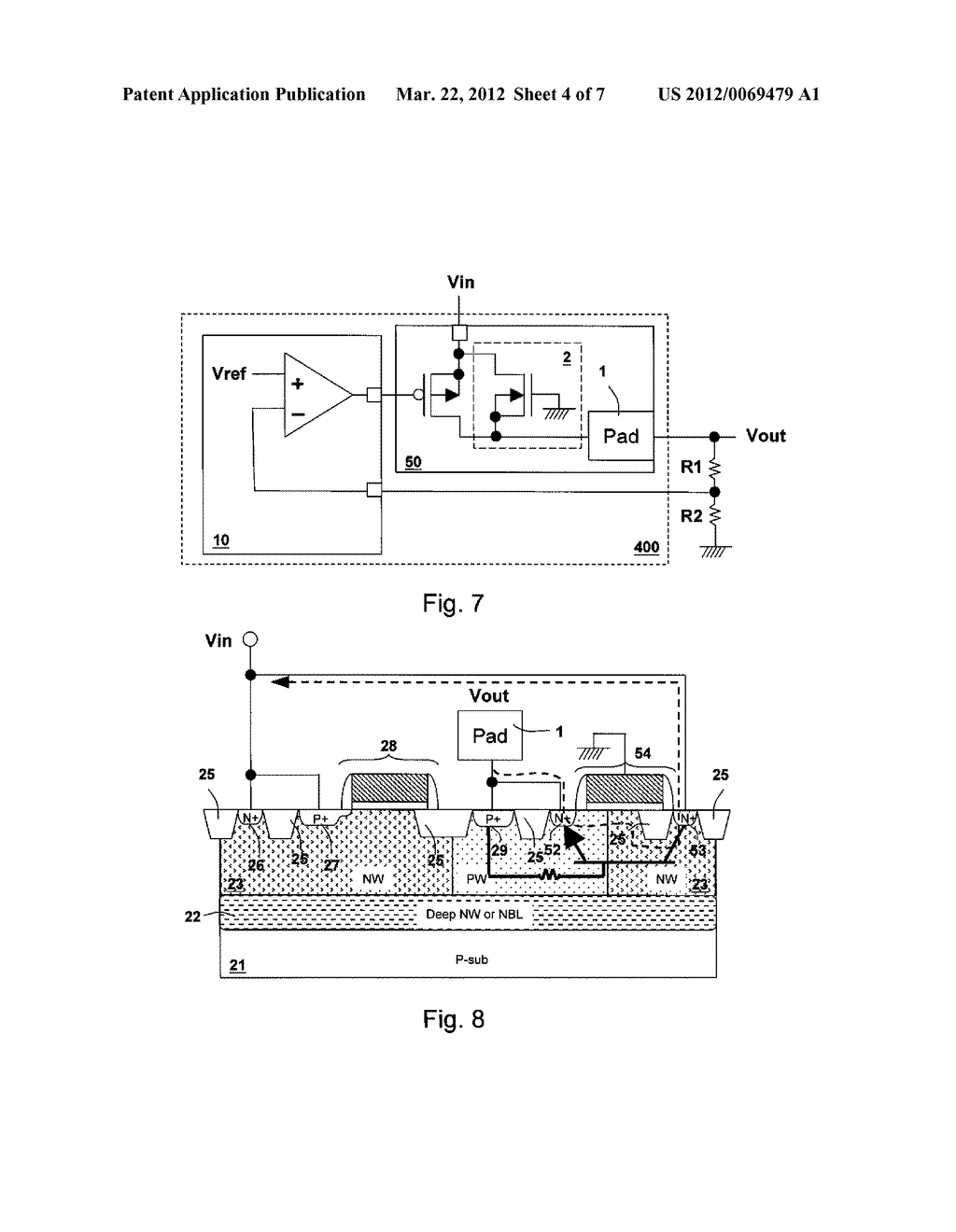 POWER TRANSISTOR DEVICE WITH ELECTROSTATIC DISCHARGE PROTECTION AND LOW     DROPOUT REGULATOR USING SAME - diagram, schematic, and image 05