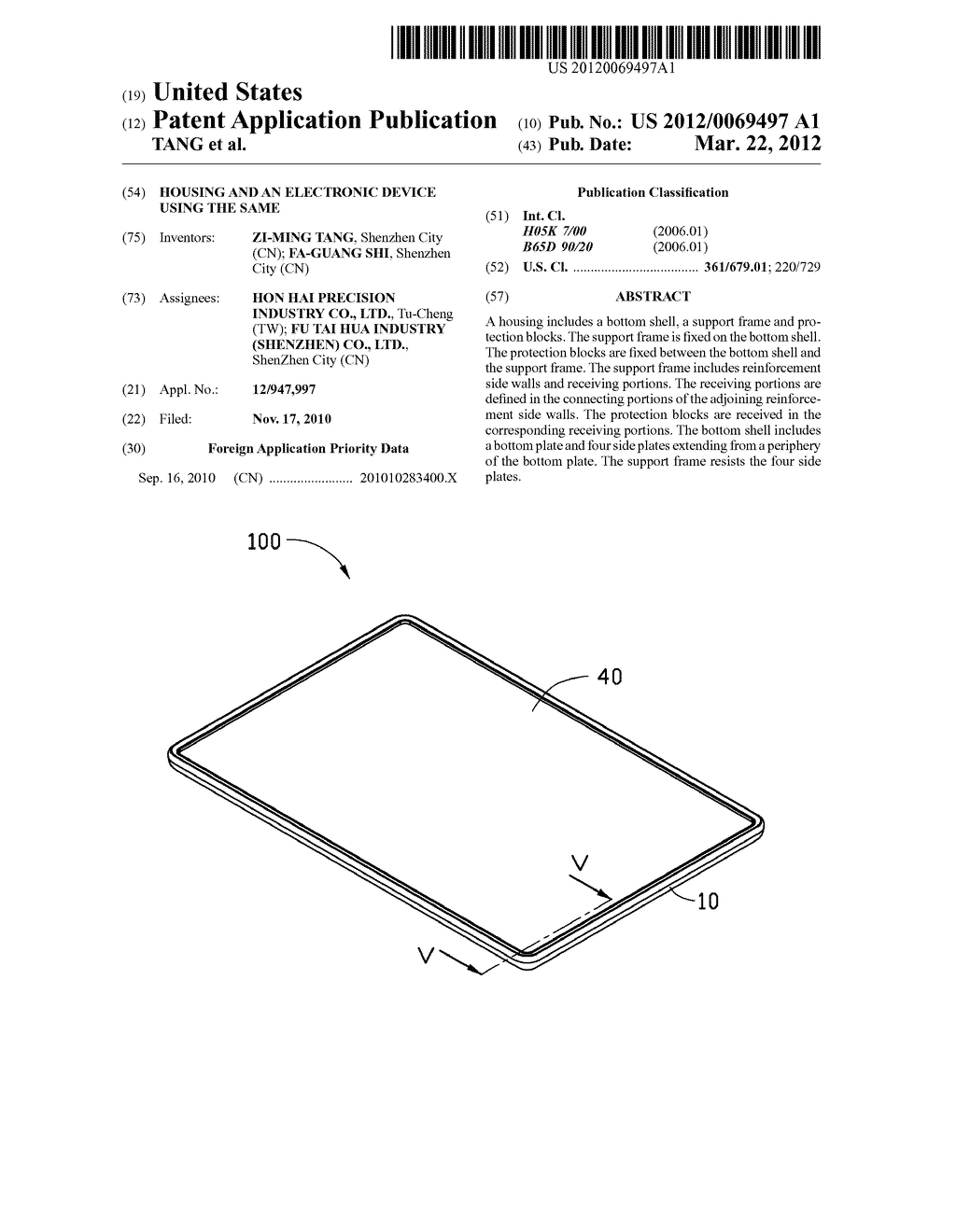 HOUSING AND AN ELECTRONIC DEVICE USING THE SAME - diagram, schematic, and image 01