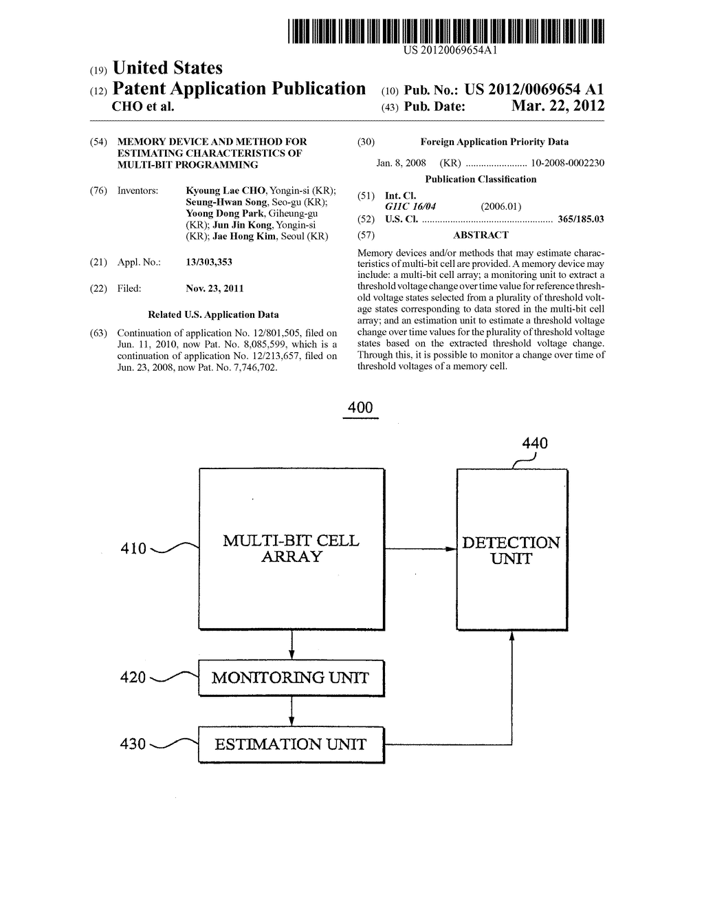 MEMORY DEVICE AND METHOD FOR ESTIMATING CHARACTERISTICS OF MULTI-BIT     PROGRAMMING - diagram, schematic, and image 01