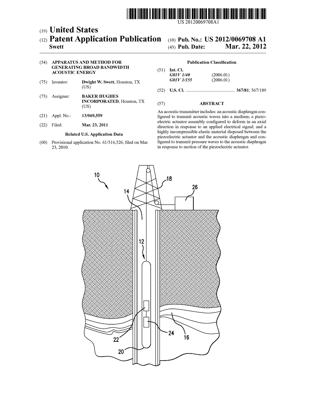 APPARATUS AND METHOD FOR GENERATING BROAD BANDWIDTH ACOUSTIC ENERGY - diagram, schematic, and image 01