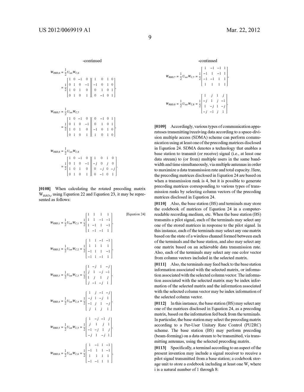 CODEBOOK GENERATING METHOD AND APPARATUS FOR GENERATING A CODEBOOK FOR     MULTI-POLARIZED MULTIPLE-INPUT MULTIPLE-OUTPUT (MIMO) SYSTEMS - diagram, schematic, and image 15
