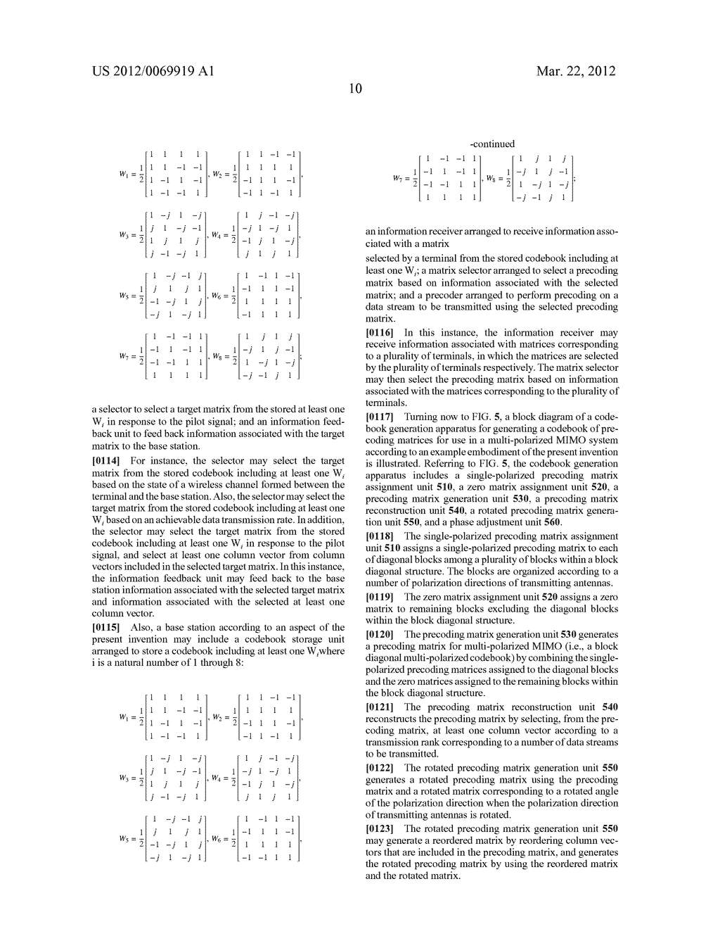 CODEBOOK GENERATING METHOD AND APPARATUS FOR GENERATING A CODEBOOK FOR     MULTI-POLARIZED MULTIPLE-INPUT MULTIPLE-OUTPUT (MIMO) SYSTEMS - diagram, schematic, and image 16