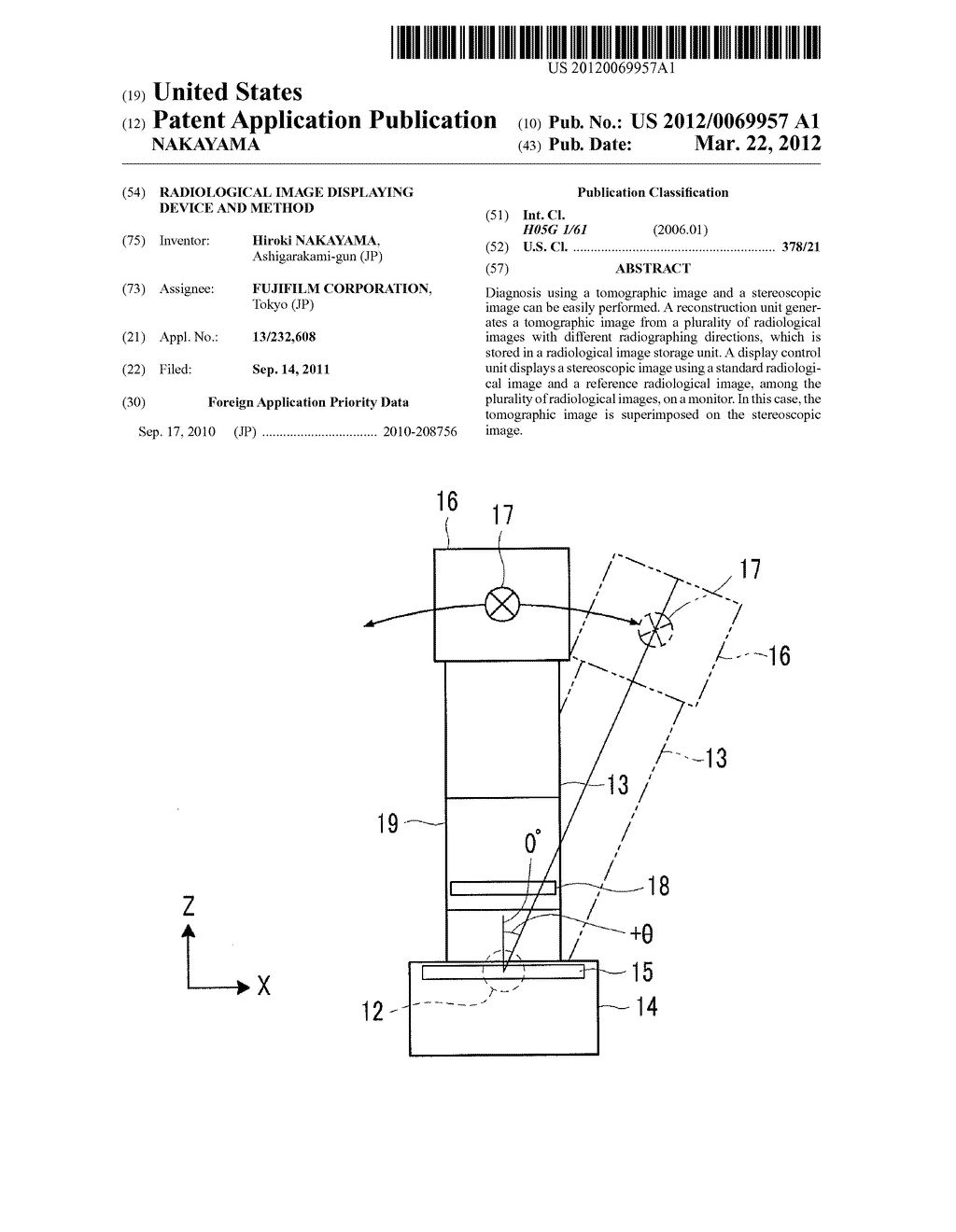 RADIOLOGICAL IMAGE DISPLAYING DEVICE AND METHOD - diagram, schematic, and image 01