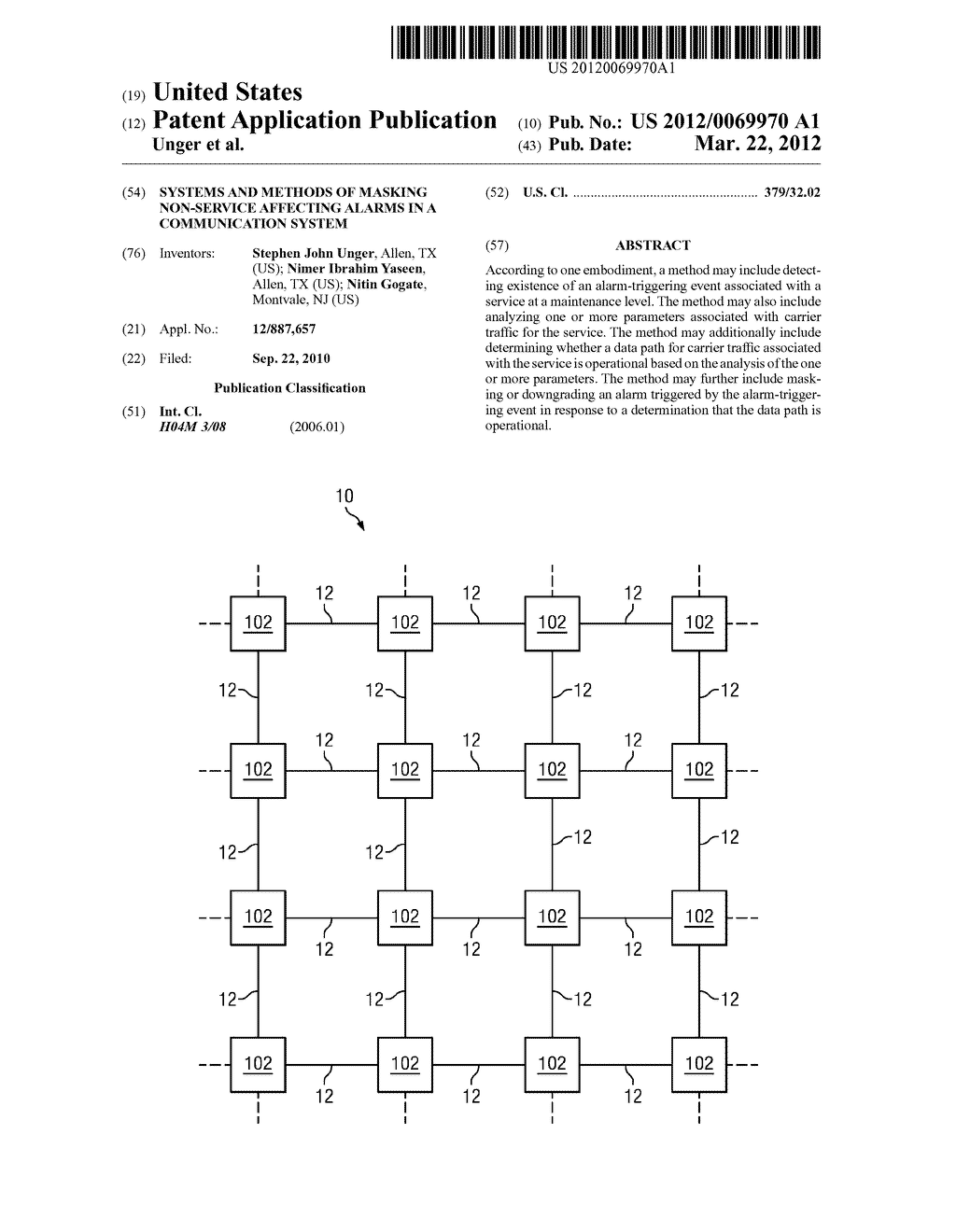 SYSTEMS AND METHODS OF MASKING NON-SERVICE AFFECTING ALARMS IN A     COMMUNICATION SYSTEM - diagram, schematic, and image 01