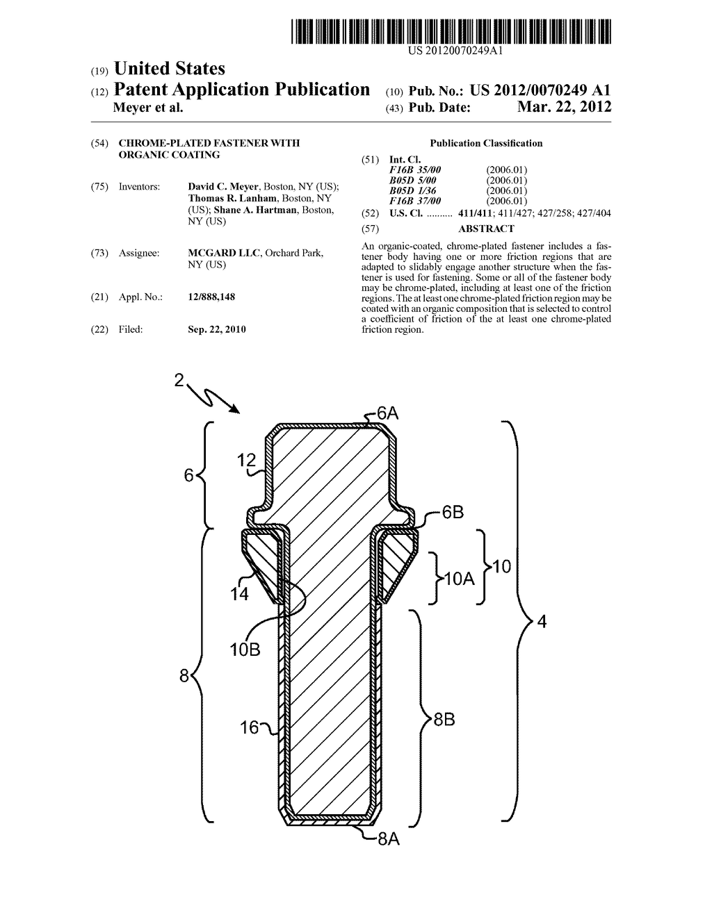 Chrome-Plated Fastener With Organic Coating - diagram, schematic, and image 01