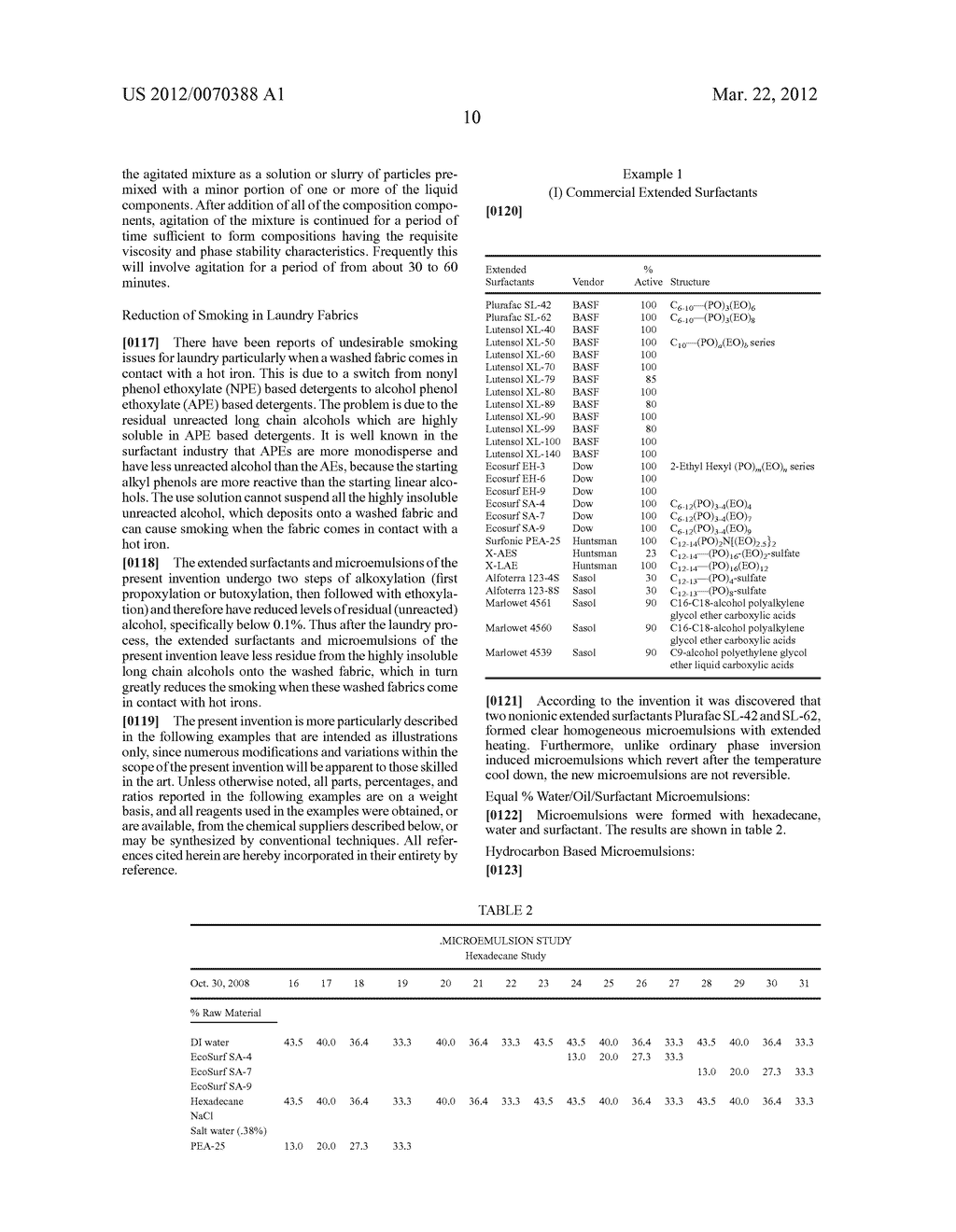 CLEANING COMPOSITIONS AND EMULSIONS OR MICROEMULSIONS EMPLOYING EXTENDED     CHAIN NONIONIC SURFACTANTS - diagram, schematic, and image 16