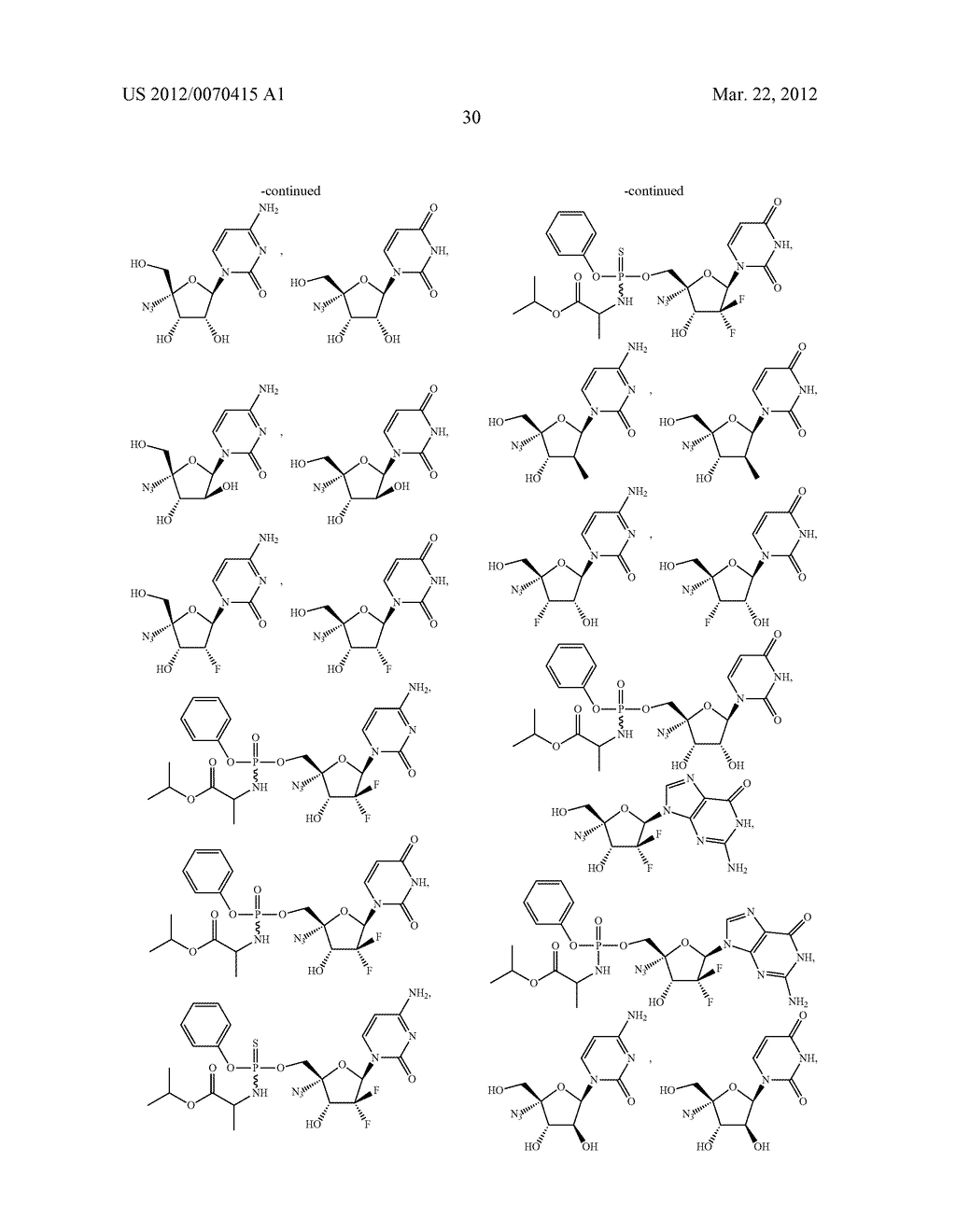 AZIDO NUCLEOSIDES AND NUCLEOTIDE ANALOGS - diagram, schematic, and image 32