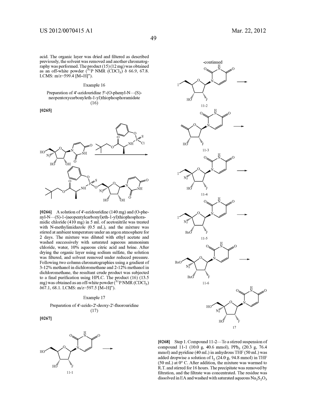 AZIDO NUCLEOSIDES AND NUCLEOTIDE ANALOGS - diagram, schematic, and image 51