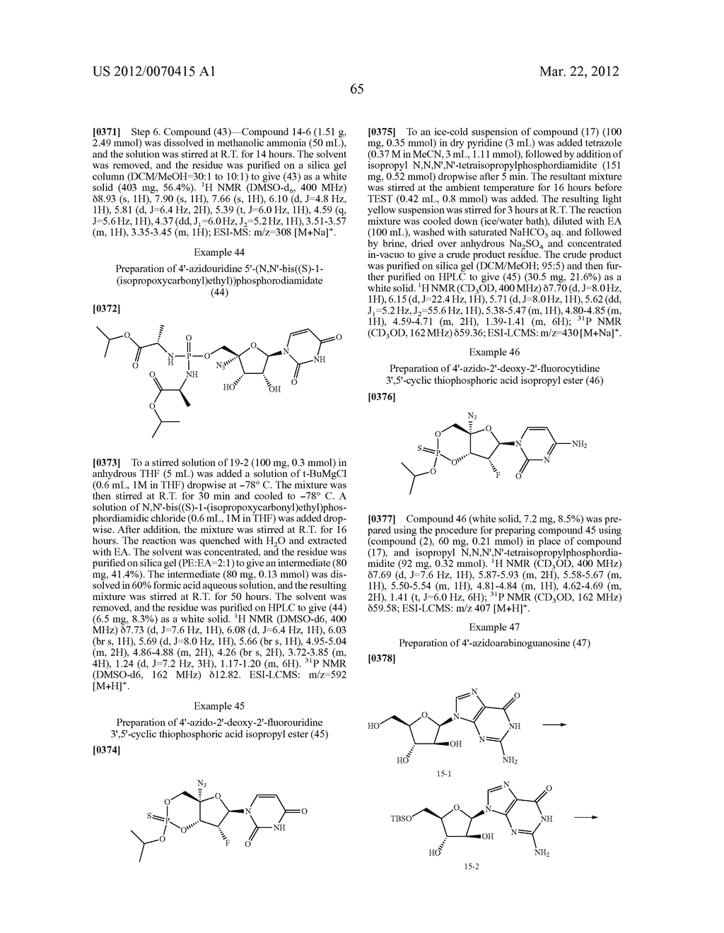 AZIDO NUCLEOSIDES AND NUCLEOTIDE ANALOGS - diagram, schematic, and image 67