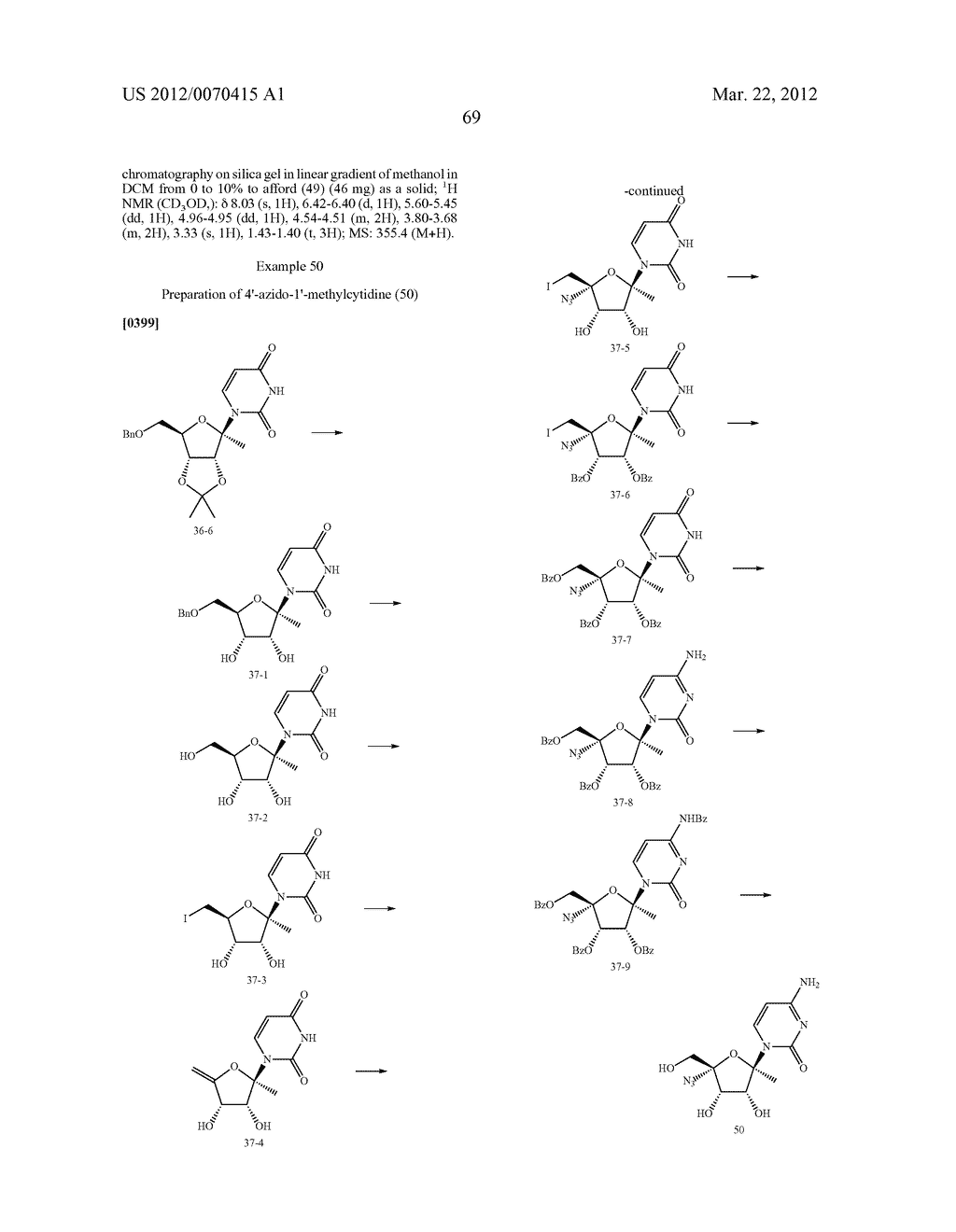 AZIDO NUCLEOSIDES AND NUCLEOTIDE ANALOGS - diagram, schematic, and image 71
