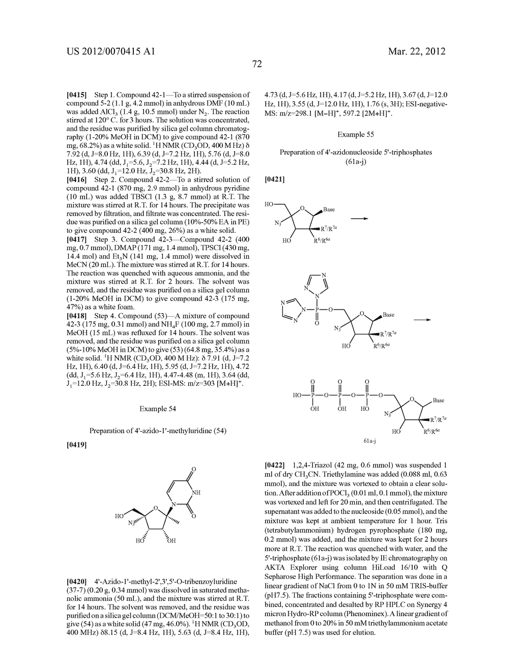 AZIDO NUCLEOSIDES AND NUCLEOTIDE ANALOGS - diagram, schematic, and image 74